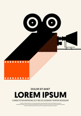 Movie and film poster modern vintage retro style