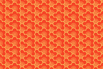 Japanese ornament with sakura flowers vector seamless pattern Premium background