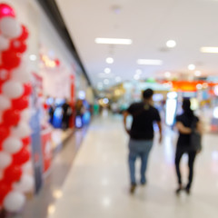 abstract blur luxury shopping mall, retail front store display interior background