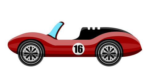 Fototapeta na wymiar Side view of a classic racing car. Vector illustration design