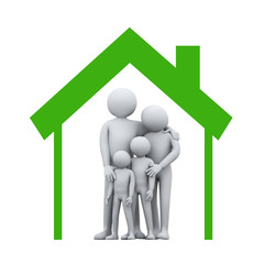 3d family in house symbol