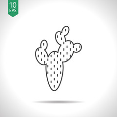 Desert cactus illustration. Plants flat vector icon