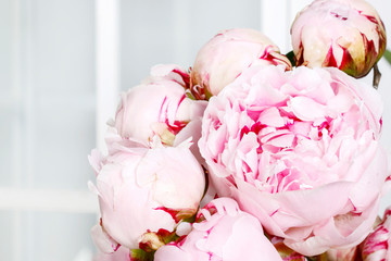 Bouquet of pink peonies.