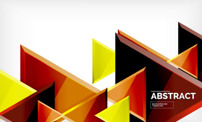 Flying triangles compostion geometric background