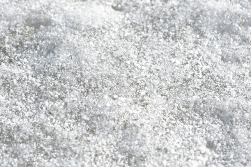 Early spring snow background and texture close up
