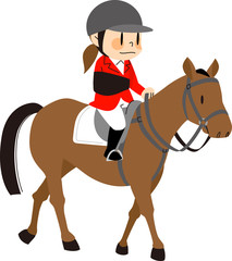 障害者スポーツ　馬術をする女性