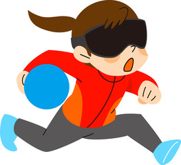 障害者スポーツ　ゴールボール をする女性