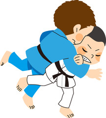 障害者スポーツ　柔道をする男性