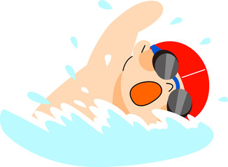 障害者スポーツ　水泳をする男性