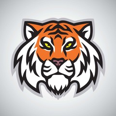  Tiger Head Logo Vector Mascot Design Illustration
