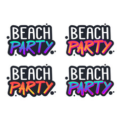 The inscription - Beach Party. It can be used for sticker, patch, phone case, poster, t-shirt, mug etc.