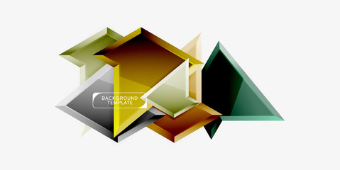 Triangular low poly background design, multicolored triangles. Vector