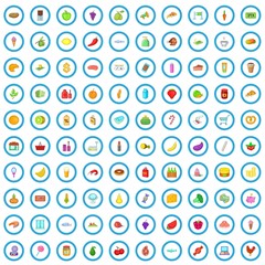 100 supermarket icons set in cartoon style for any design vector illustration