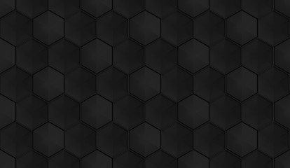 3d rendering. seamless modern dark hexagon shape pattern tile design wall background.