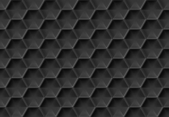 3d rendering. seamless modern dark hexagon shape pattern tile design wall background.