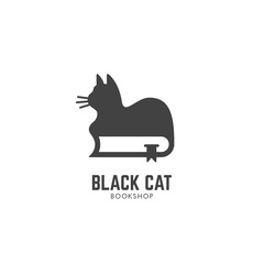 Black cat bookshop logo