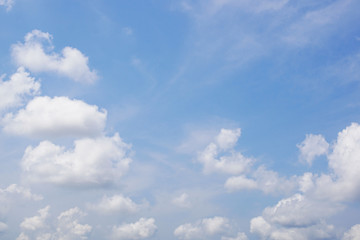 The blue sky and beautiful clouds background.