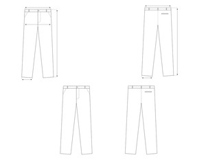 pants vector size chart