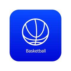 Basketball icon blue vector isolated on white background