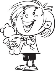 child holding a doll