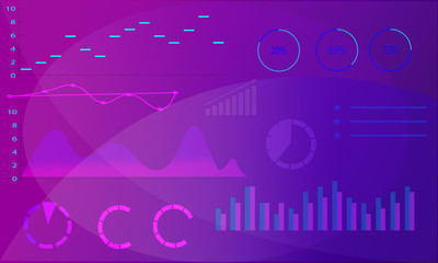 Obraz premium Abstract background, analytical graphs and charts, trendy web design.