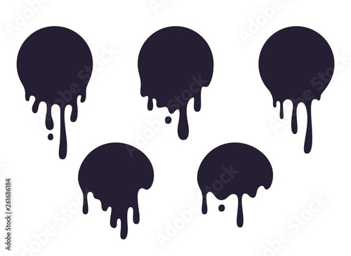 Dripping Circle Paint Round Liquid Blob Drops Ink Graffiti