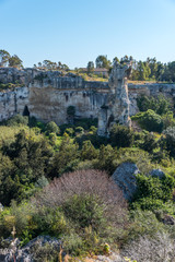 Fototapeta premium Ancient Archeological Park in Syracuse, Sicily, Italy