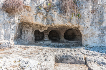 Ancient Archeological Park in Syracuse, Sicily, Italy
