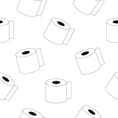 paper towel icon pattern seamless white background. Editable outline paper towel icon.
