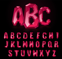 Font of ruby stones