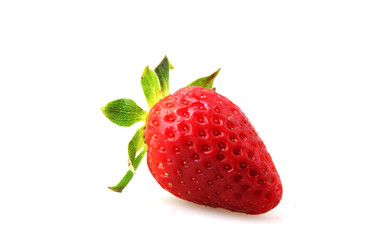 Close-Up Of Strawberry Over White Background