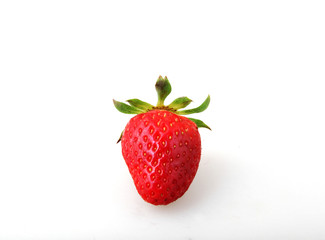 Close-Up Of Strawberry Over White Background