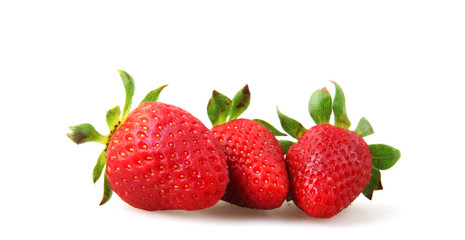 Close-Up Of Strawberry Over White Background