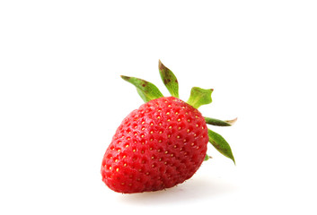 Close-Up Of Strawberry Over White Background