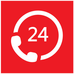 Obraz premium 7/24 hours call icon..24/7 customer service icon.Twenty-four hour service icon.mobile flat symbo