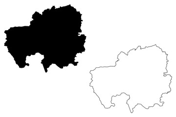 Northern Region (Administrative divisions of Ghana, Republic of Ghana) map vector illustration, scribble sketch Northern map
