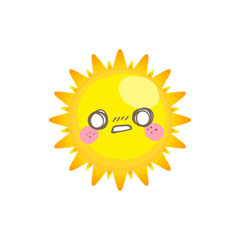 Cute cry sun vector