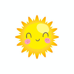 Cute smile sun vector