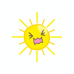 Cute smile sun vector