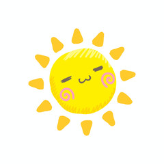 Cute smile sun vector