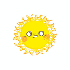 Cute smile sun vector