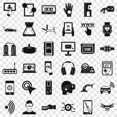 Internet adjustment icons set. Simple style of 36 internet adjustment vector icons for web for any design