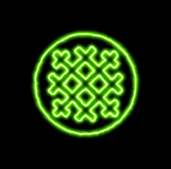 green neon symbol stroopwafel