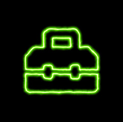 green neon symbol toolbox