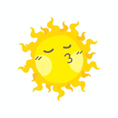 Cute smile sun vector