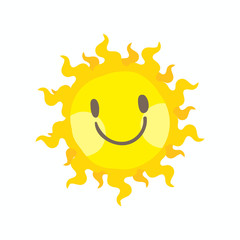 Cute smile sun vector