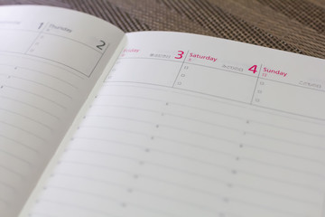 5月のスケジュールノート