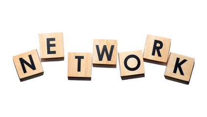 NETWORK text on wooden cubes on white  background - Image