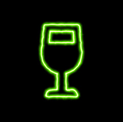 green neon symbol wine glass