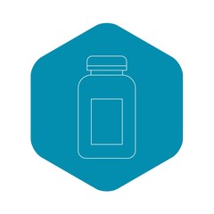 Medicine jar icon. Outline illustration of medicine jar vector icon for web